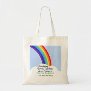 Teacher Assistant rainbow gift fashion Tote Bag