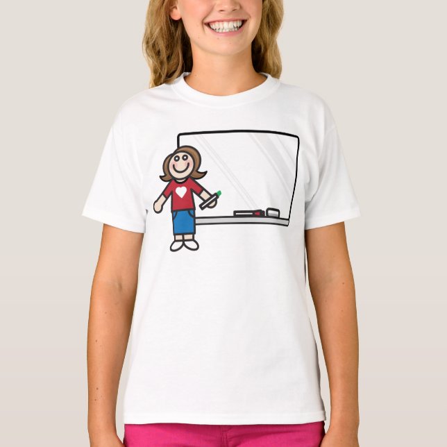Teacher at Whiteboard Classroom T-Shirt (Front)