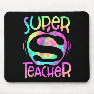 Teacher Back To School Apple Tie Dye Funny First D Mouse Mat