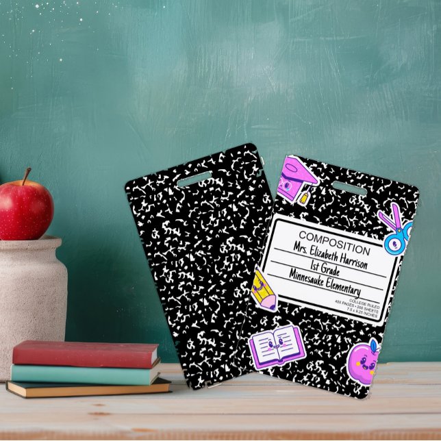 Teacher Back to School Composition  ID Badge (Creator Uploaded)