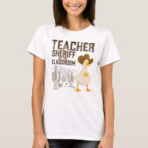Teacher Back to school Cowboy Retro Goose Funny