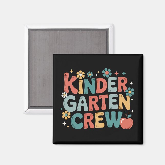 Teacher  Back to School Kindergarten Crew Magnet (Front/Back)