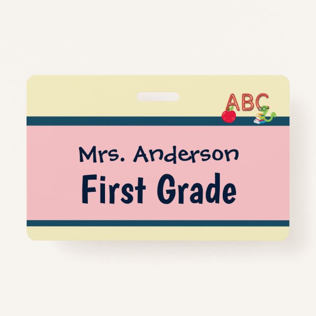 Teacher Badge for Two Classrooms Custom Badge ID Badge (Front)