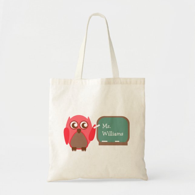 Teacher Bag - Red Owl At Chalkboard (Front)