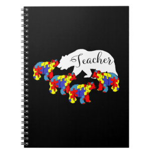 Teacher Bear Autism Awareness Month SPED Teacher M Notebook