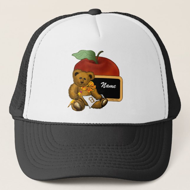 Teacher Bear  Trucker Hat (Front)
