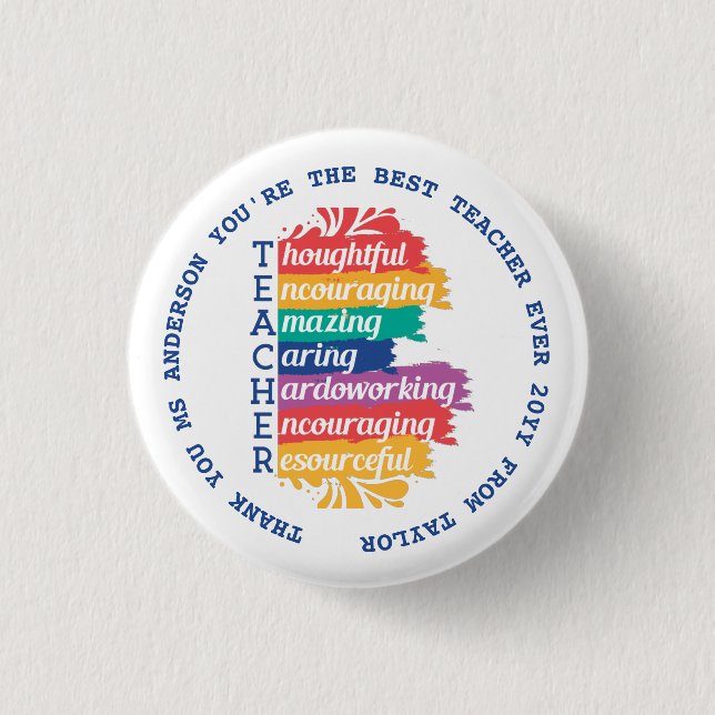 Teacher - BEST Quotes 3 Cm Round Badge (Front)