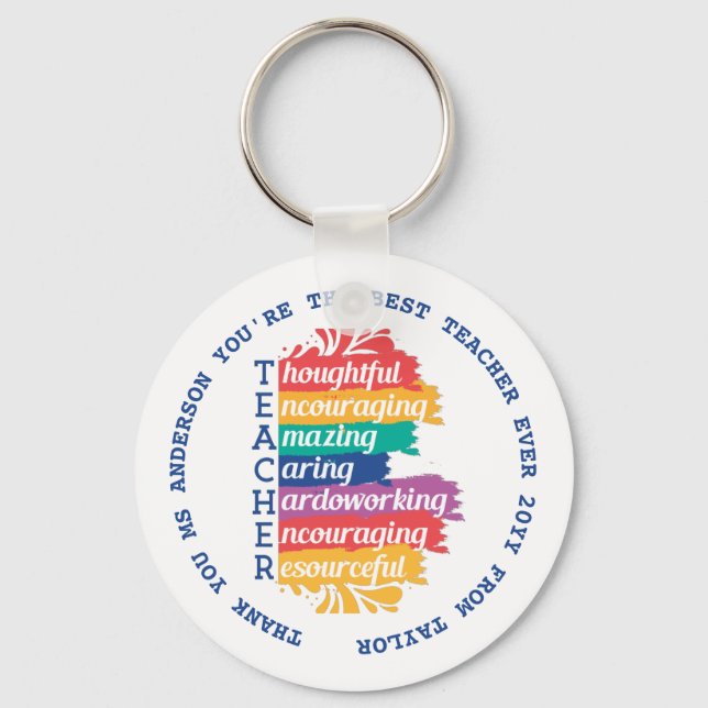 Teacher - BEST Quotes Key Ring (Front)