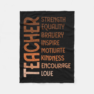 Teacher Black History Month Juneteenth Black Women Fleece Blanket