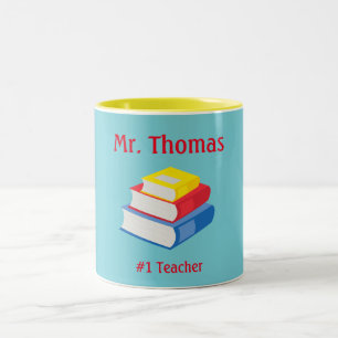 Teacher Blue and Yellow Two-Tone Coffee Mug