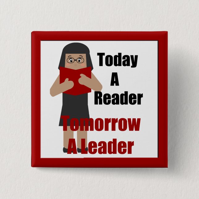 Teacher Book Lover Gal  Reader Leader Button 2 (Front)