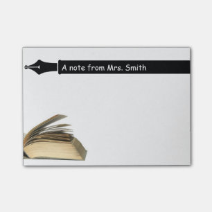 Teacher Book & Pen Post-it Notes