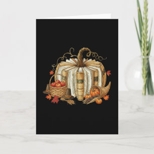 Teacher Book Pumpkin Fall Reading Thanksgiving Aut Card