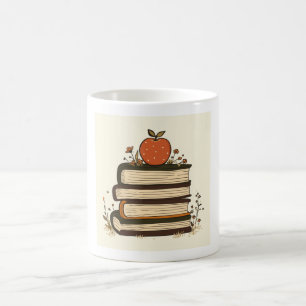 Teacher Book Stack Apple Mug