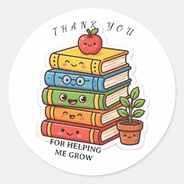 Teacher Book Stack Sticker (Front)