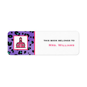 Teacher Bookplate - Purple Leopard Print