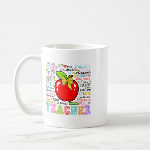 Teacher Bow Pencil Apple Funny Ck To School Teache Coffee Mug