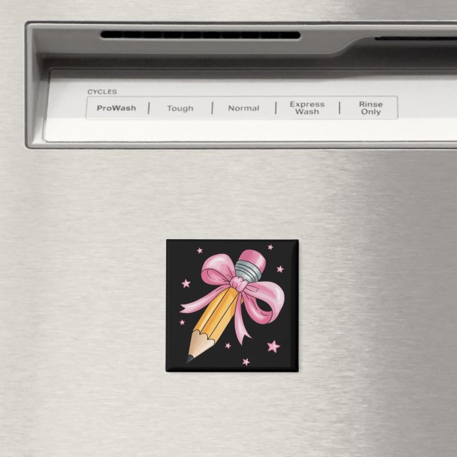 Teacher Bow Pencil Teaching Life Appreciation Gift Magnet (In Situ (Dishwasher))