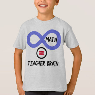 Teacher brain = ∞ math Algebra Teacher T-shirt