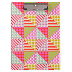 Teacher Bright Colourful Patchwork Clipboard