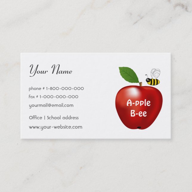 Teacher Business Card (Front)