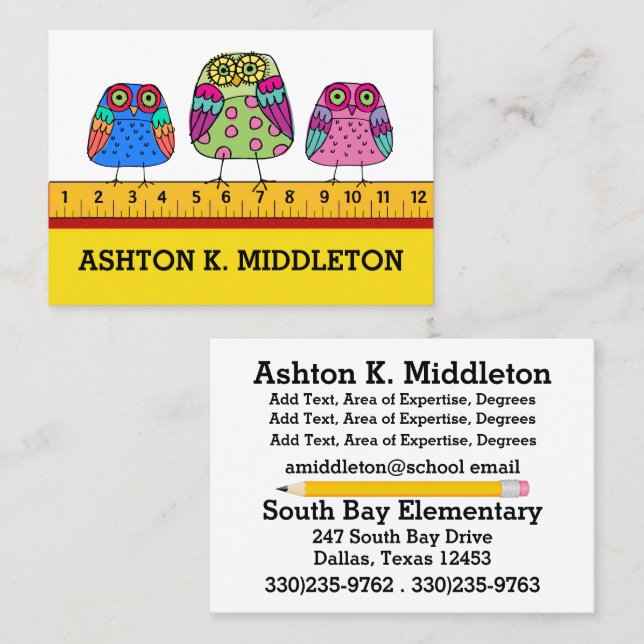 Teacher Business Card (Front/Back)