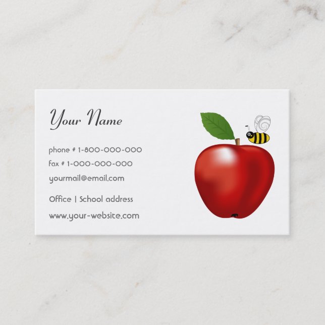 Teacher Business Card (Front)
