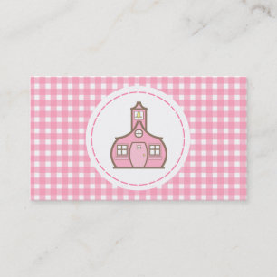 Teacher Business Card - Pink Gingham