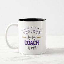 Teacher by Day, Coach by Night Two-Tone Coffee Mug