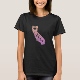Teacher California Map Ca Cali Usa Back To School T-Shirt