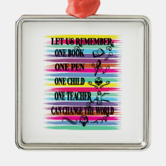 Teacher Can Change The World Metal Tree Decoration