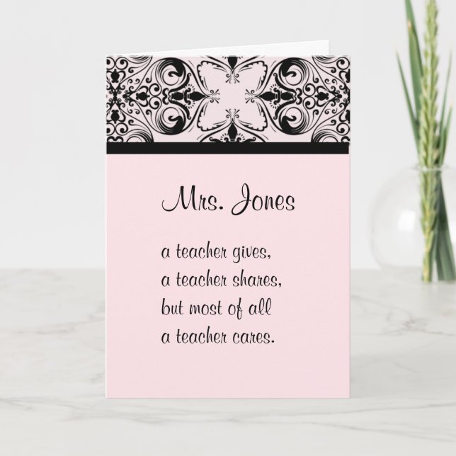 Teacher Cares Greeting Card (Front)