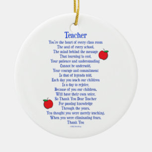 Teacher Ceramic Tree Decoration