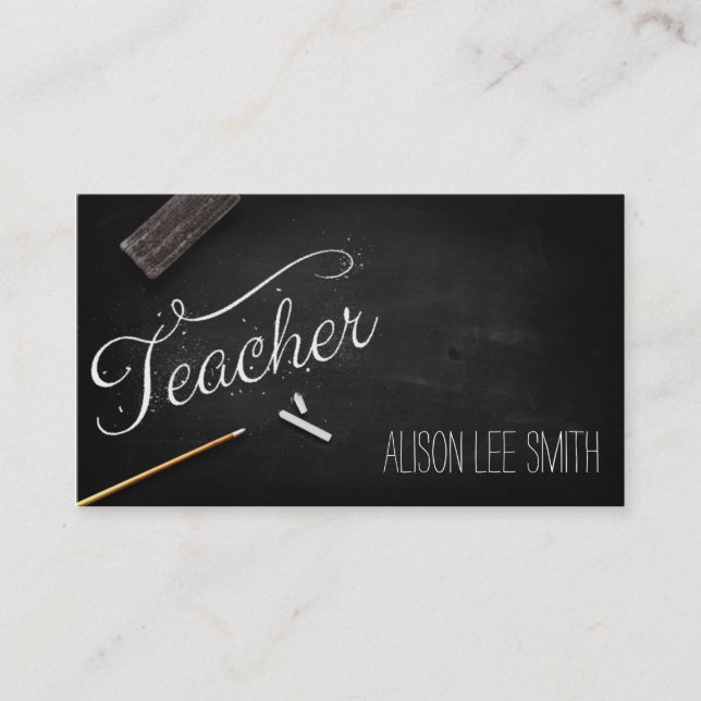Teacher chalkboard business card (Front)