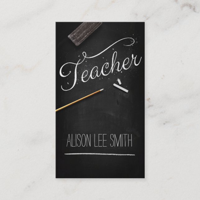 Teacher chalkboard business card (Front)