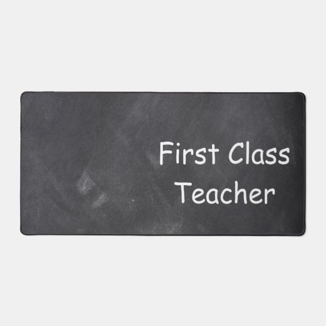 Teacher Chalkboard Design Gift Idea Desk Mat (Front)