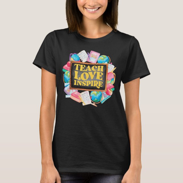 Teacher Chalkboard Education Design T-shirt (Front)