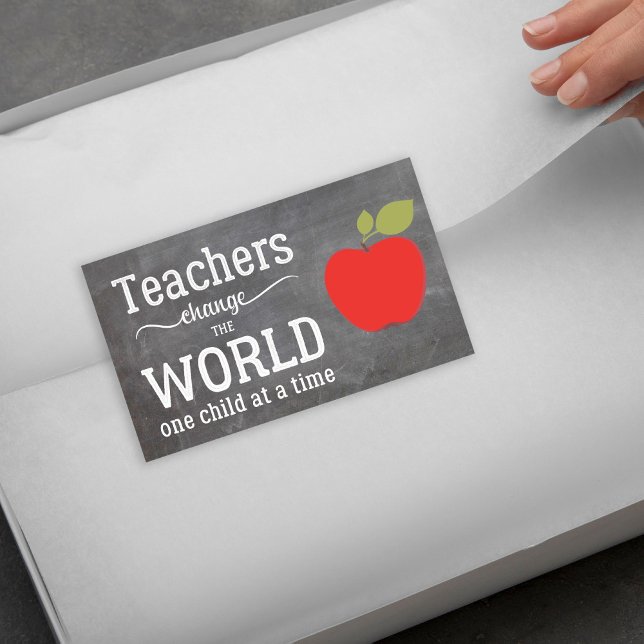 Teacher chalkboard red apple typography quote rectangular sticker (Creator Uploaded)