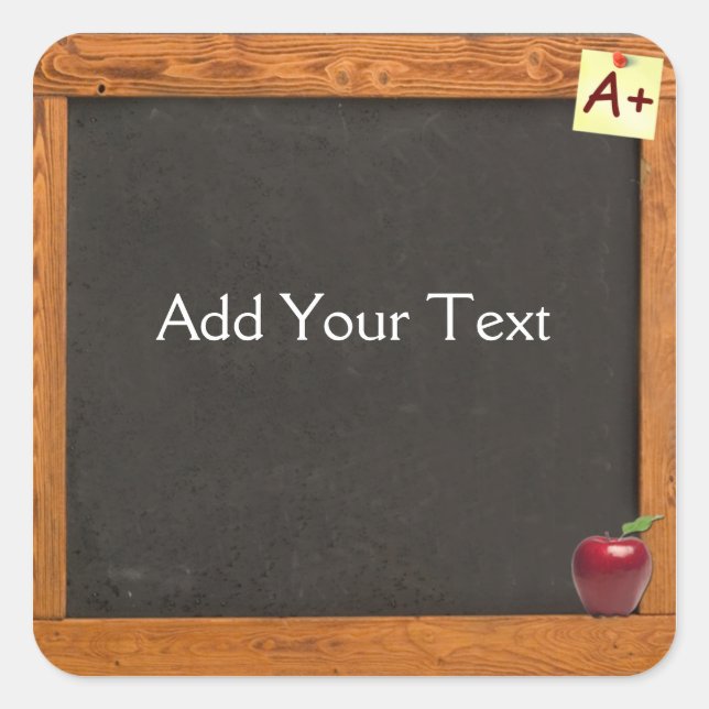 Teacher Chalkboard Square Sticker (Front)