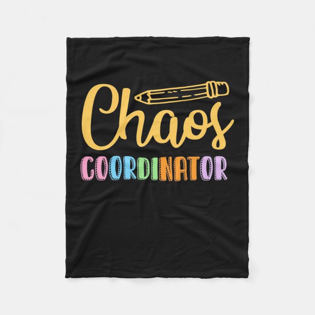 Teacher Chaos Coordinator Fleece Blanket (Front)