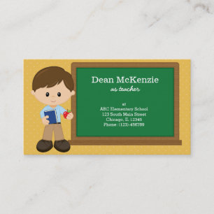 Teacher * choose background colour business card