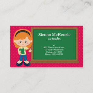 Teacher * choose background colour business card