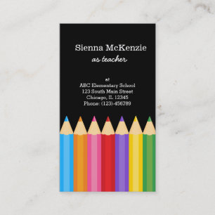 Teacher * choose background colour business card