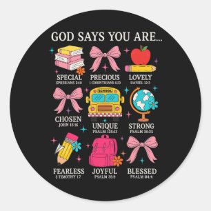 Teacher Christian God Says I Am Faith Religious Bi Classic Round Sticker