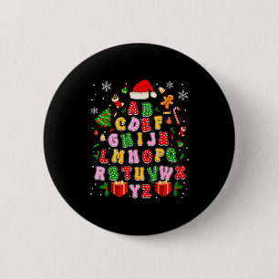 Teacher Christmas Alphabet Back To School Holiday 6 Cm Round Badge
