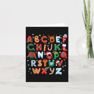 Teacher Christmas Alphabet Back To School Holiday  Card