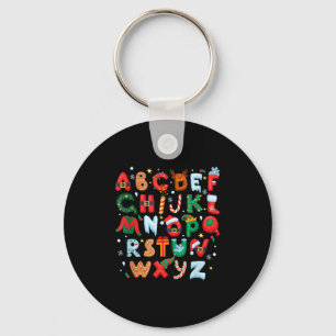 Teacher Christmas Alphabet Back To School Holiday  Key Ring
