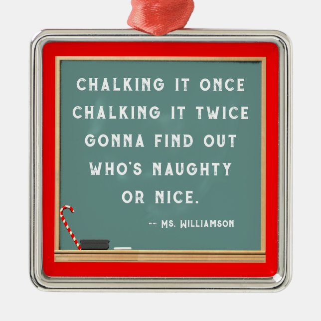 Teacher Christmas Collectable Metal Tree Decoration (Front)