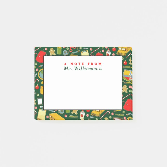 Teacher Christmas Holiday Post-it Notes (Front)
