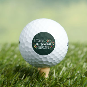 Teacher Christmas I Teach The Brightest Students Golf Balls